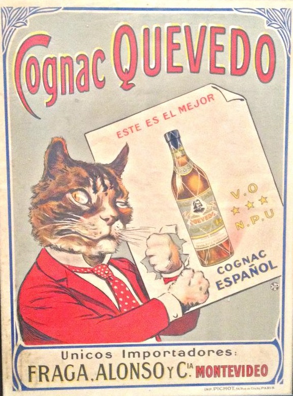 Cartel modernista de Cognac Quevedo